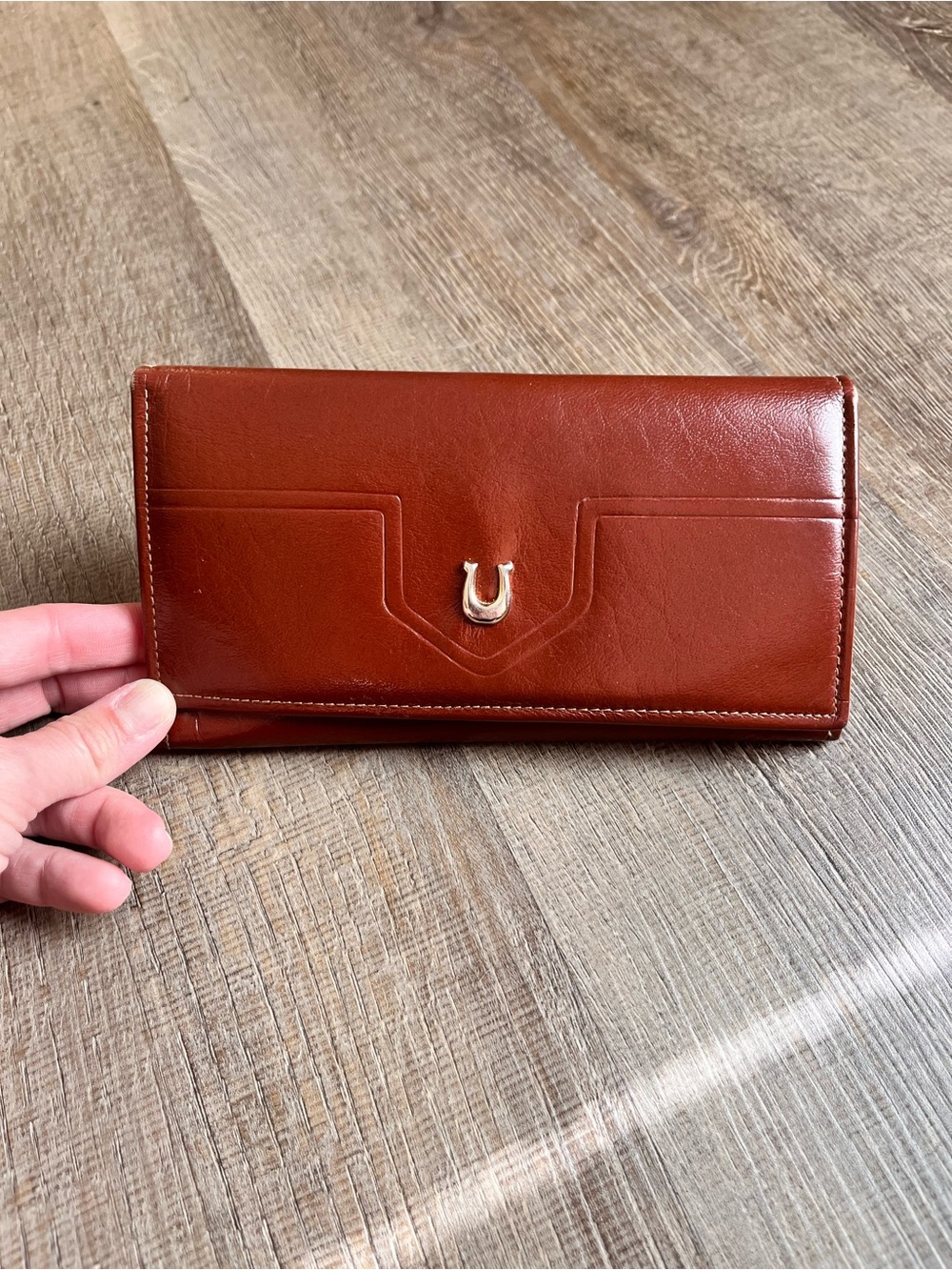 Di Lido VTG seville Leather Wallet Brown retro 80s/90s minimalist